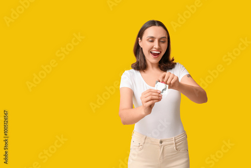 Beautiful young woman with ...