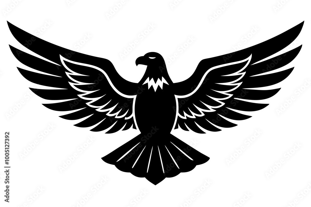 Obraz premium Eagle silhouette, American eagle icon vector 