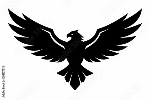 Eagle silhouette, American eagle icon vector
