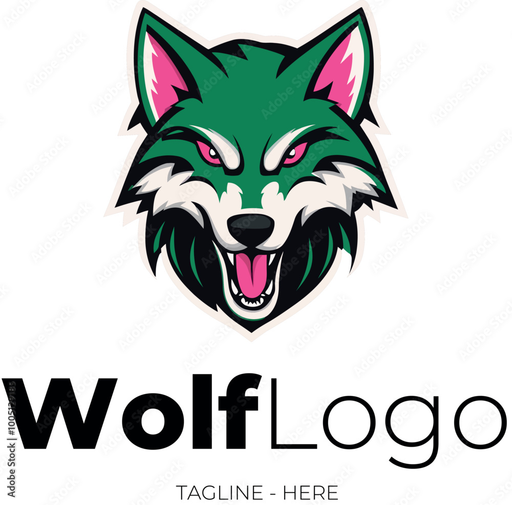 A cartoon-style logo of a stylized wolf in vector format. Big evil wolf head with soft lines and dynamic curves. Adobe Illustrator Artwork. A cartoon-style logo of a stylized wolf in vector format. Big evil wolf head with soft lines and dynamic curves. Adobe Illustrator Artwork.