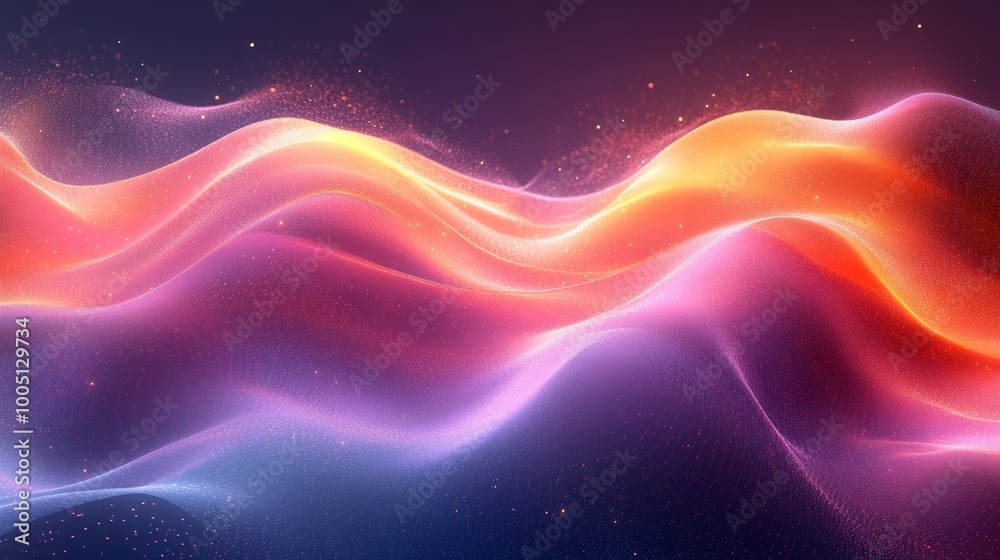 Vibrant abstract wave of colorful light, digital Vibrant abstract wave of colorful light, digital