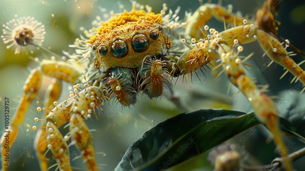 Fototapeta premium Close-Up of a Jumping Spider's Face