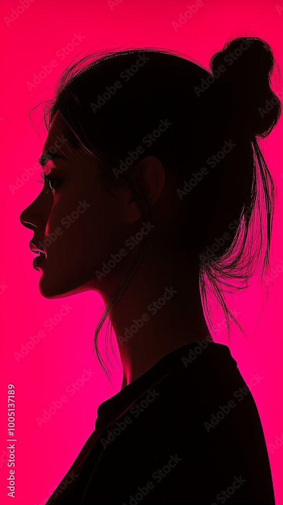 Silhouette of Woman with Red Background Silhouette of Woman with Red Background