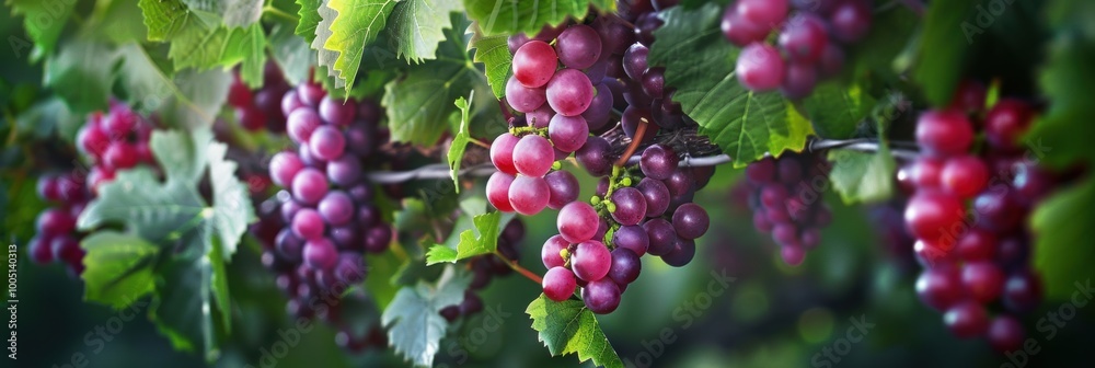 Seamless background of grape with leaf vine