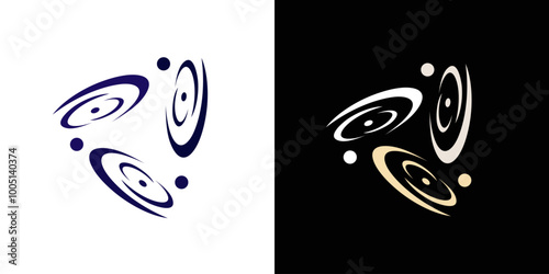 Galaxy universe abstract logo vector star space planet astrology isolated