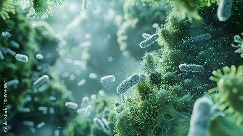 germs or bacteria under a microscope