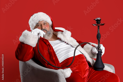 Bad Santa Claus with hookah...