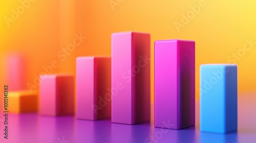 Obraz na płótnie Colorful Bar Graph with Vibrant Background