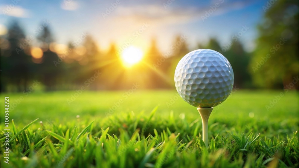 Golf ball and tee on green grass field, tee, golf, sport, equipment, game, club, outdoor, recreation, leisure, round, white Golf ball and tee on green grass field, tee, golf, sport, equipment, game, club, outdoor, recreation, leisure, round, white