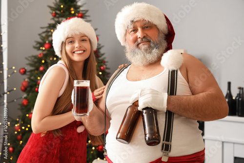 Bad Santa Claus with young ...