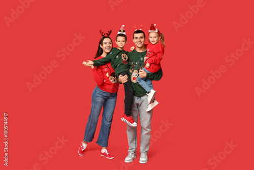 Happy family in Christmas s...