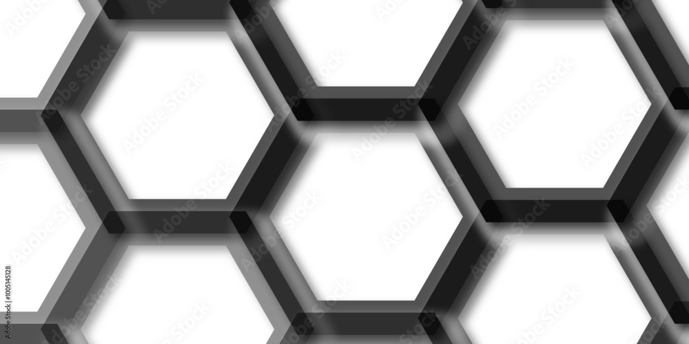 Modern simple style seamless pattern with hexagonal graphic design ...