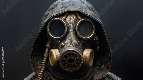 Steampunk Gas Mask: A Futuristic and Vintage Design photo