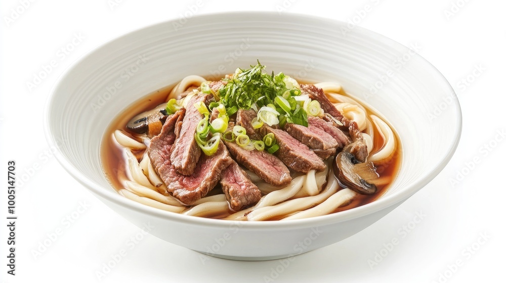 Delicious Bowl of Noodles with Beef and Herbs Delicious Bowl of Noodles with Beef and Herbs