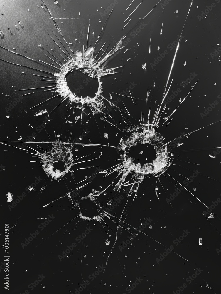 Obraz premium Broken glass on black background