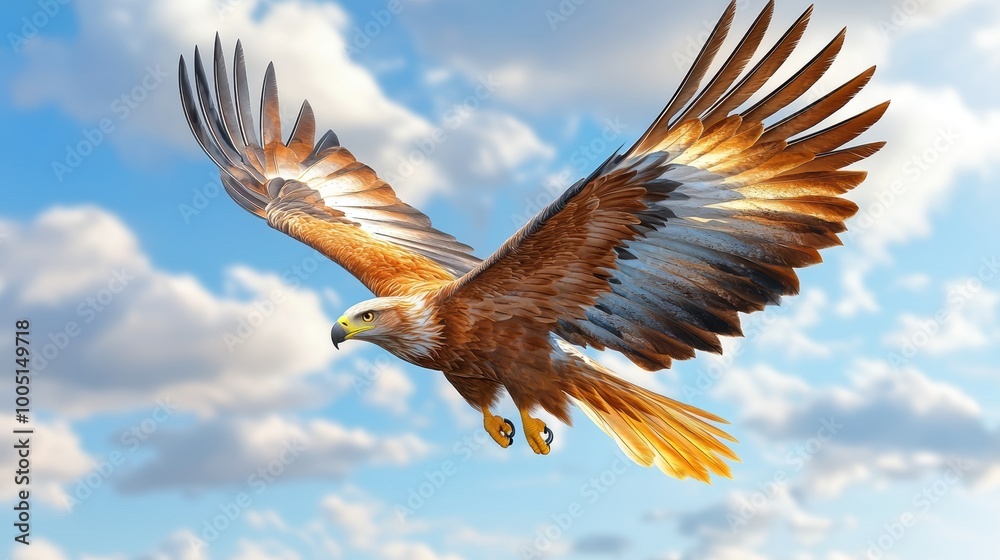 Majestic Eagle Soaring High in a Beautiful Sky Majestic Eagle Soaring High in a Beautiful Sky