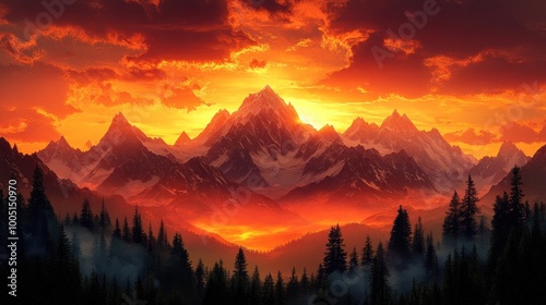 Majestic Mountain Sunset