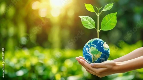 hands holding green earth