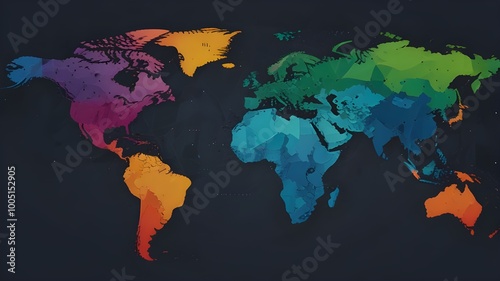 World map vector abstract illustration pattern Generative AI