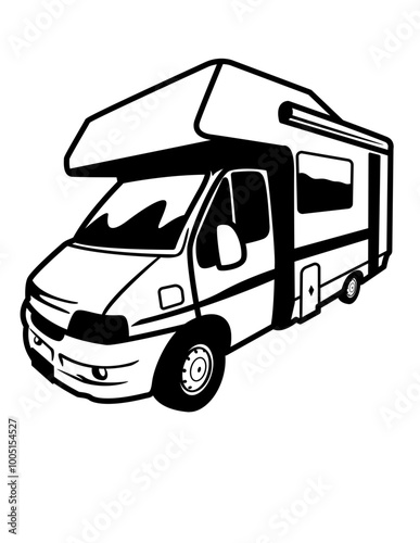 Camping Van | Camping | Moving House | Camper Dad | Camper Life | Motorhomes | Traveller | Outdoor Caravan | Original Illustration | Vector and Clipart | Cutfile and Stencil