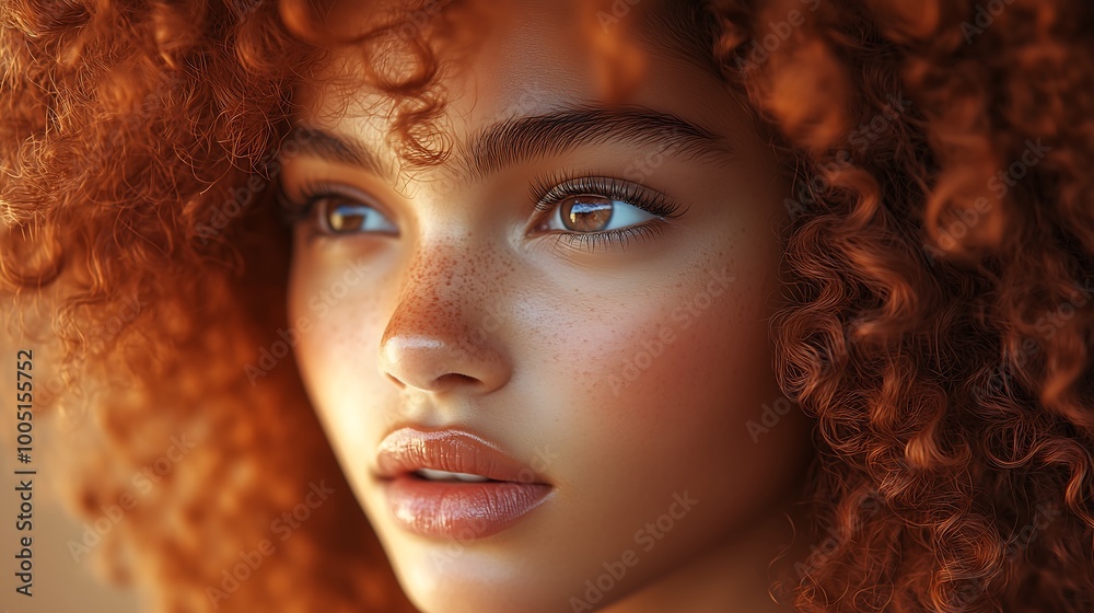 Portrait of Redheaded Girl with Freckles