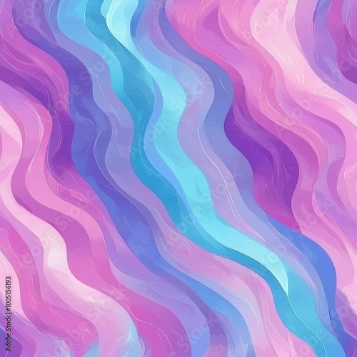 Wavy abstract art in blue & pink