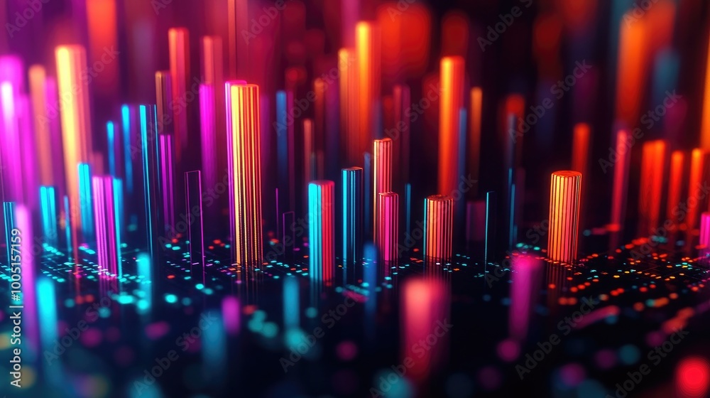 Vibrant Abstract Visualization in Neon Colors Vibrant Abstract Visualization in Neon Colors