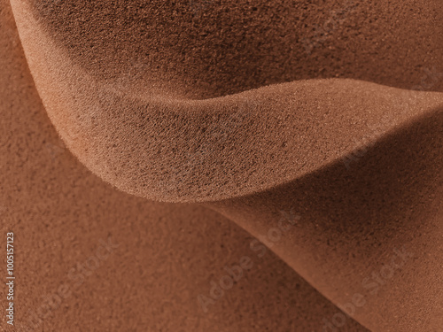 folds of thick brown sponge foam. rubber texture sheet with wavy edges