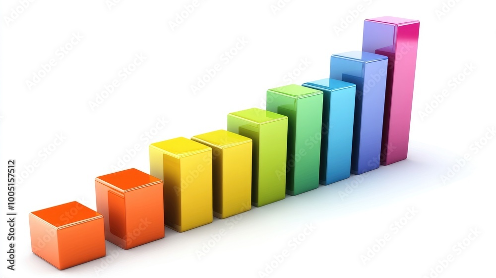 Colorful Bar Graph Trend Representation Colorful Bar Graph Trend Representation