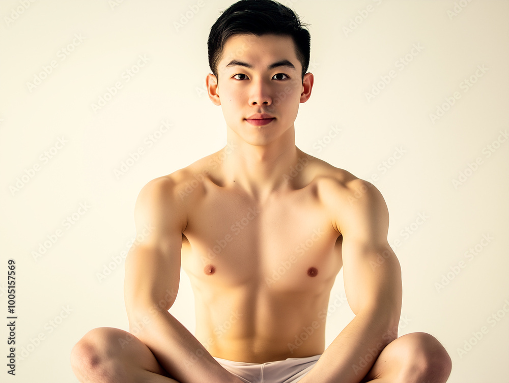 Fototapeta premium Serenity in Simplicity: A Minimalist Portrait of Tranquility