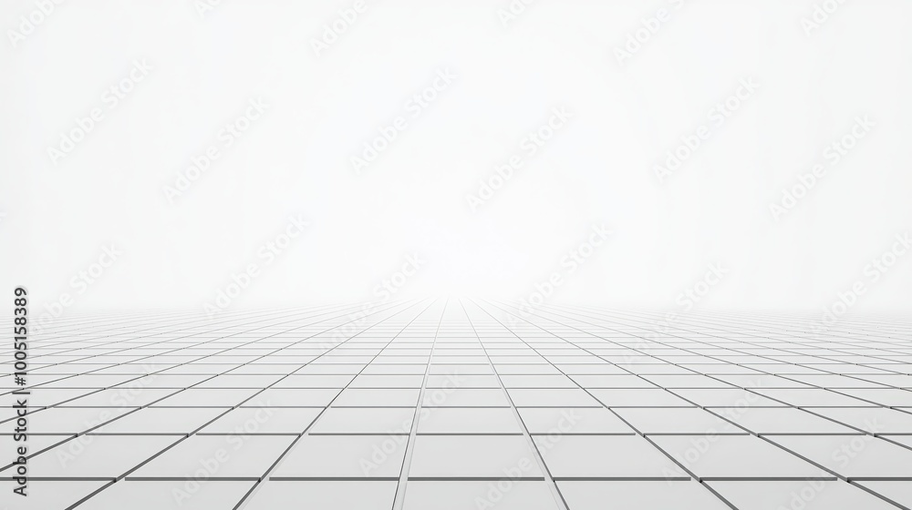 White tiled floor, vanishing point White tiled floor, vanishing point