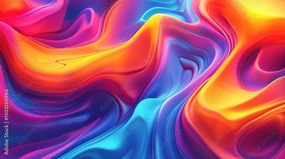 Fototapeta premium Vibrant Abstract Fluid Background with Colorful Waves