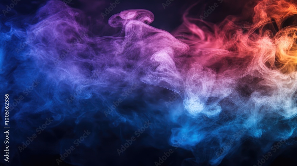 Fototapeta premium Colorful Smoke Swirls on Dark Background