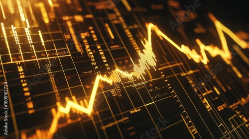 Wallpaper Mural Golden Financial Growth Chart: An Upward-Pointing Golden Arrow Heralds Economic Success and Prosperity. Torontodigital.ca