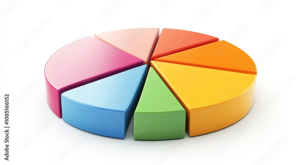Obraz premium Vibrant Colorful Pie Chart for Data Representation
