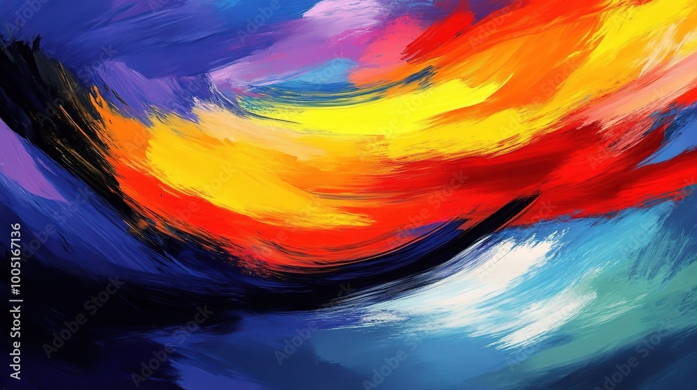 Vibrant Abstract Colorful Brush Strokes Art Vibrant Abstract Colorful Brush Strokes Art