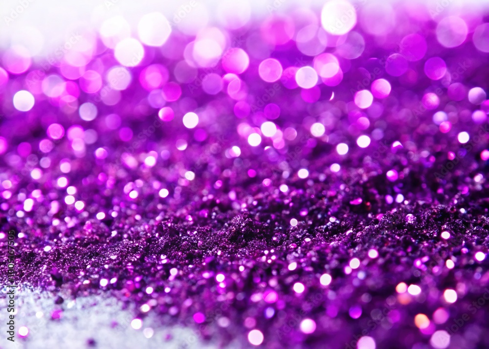 A shimmering backdrop of purple glitter sparkles on a white canvas, perfect for fashion and beauty designs, adding a touch of elegance and charm. A shimmering backdrop of purple glitter sparkles on a white canvas, perfect for fashion and beauty designs, adding a touch of elegance and charm.
