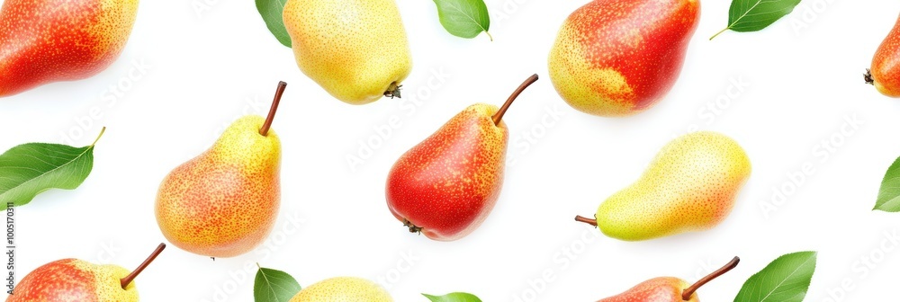 Seamless repetitive pattern background of fresh pear for fabric design
