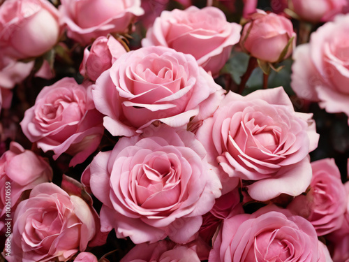 Close-up of a bouquet of pink roses