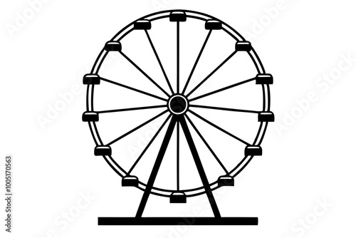 Ferris wheel silhouette, circle.Vector illustration, icon white background