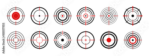 Target icon set. Sniper symbol, crosshair and aim sign. Vector illustration EPS 10 photo