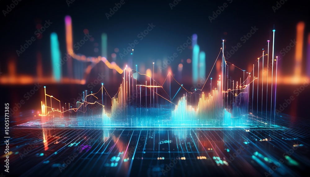 A vibrant digital visualization of data trends, featuring colorful graphs and bars against a dark background, representing analytics and technology. A vibrant digital visualization of data trends, featuring colorful graphs and bars against a dark background, representing analytics and technology.