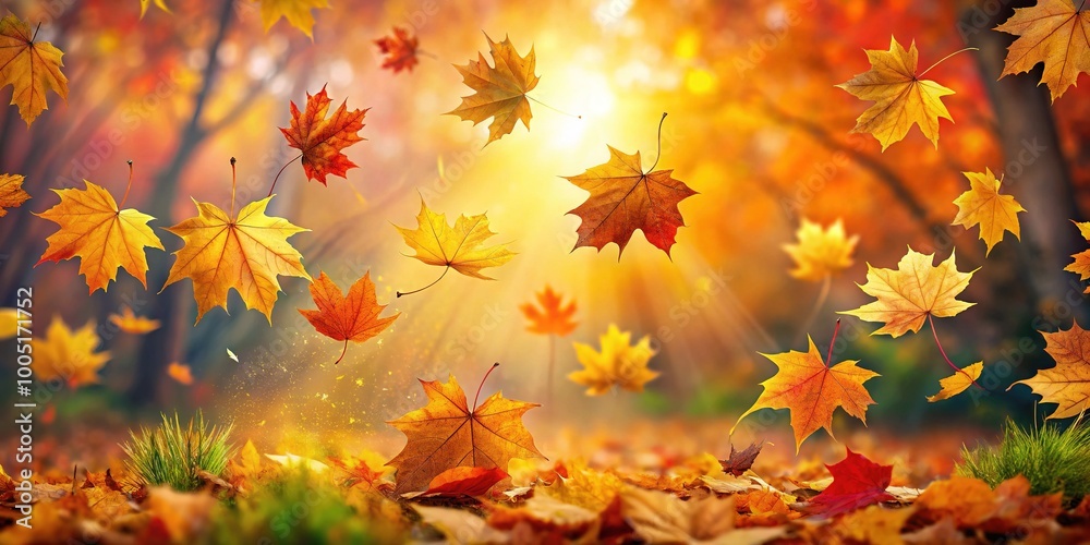 Φωτογραφία Experience a seamless autumn backdrop adorned with warm-toned, falling maple leaves, perfect for nature-inspired and seasonal designs, evoking the essence of this beautiful season