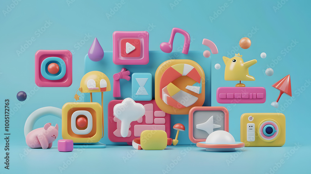 Visual Identity Icons Visual Communication Design 3D