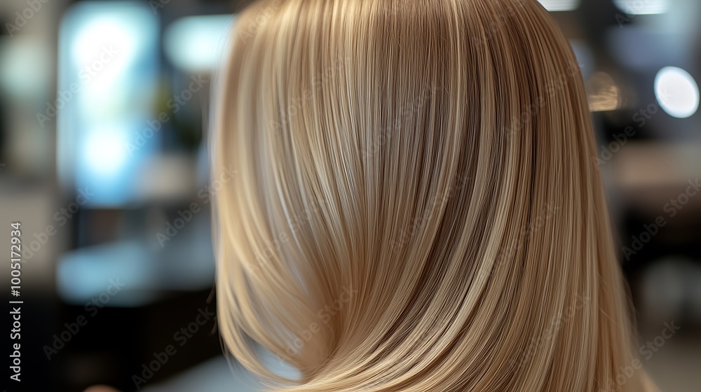 Blonde Hair in Smooth Layers from Back Blonde Hair in Smooth Layers from Back