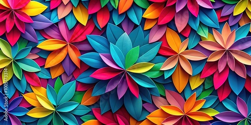 Lively geometric background featuring petal shapes, perfect for creating eye-catching invitations and posters. Available in vector format for easy customization and printing.