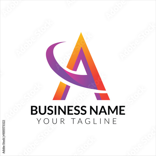 A abstract modern minimalist typography 3a colorful letter logo design template