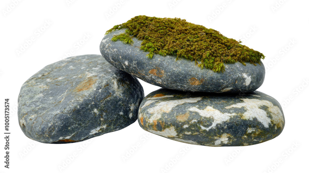 stones with moss on a transparent background stones with moss on a transparent background