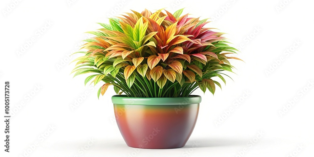Realistic 3D render of a potted plant against a white background, perfect for enhancing home decor and interior design projects with natural aesthetics.