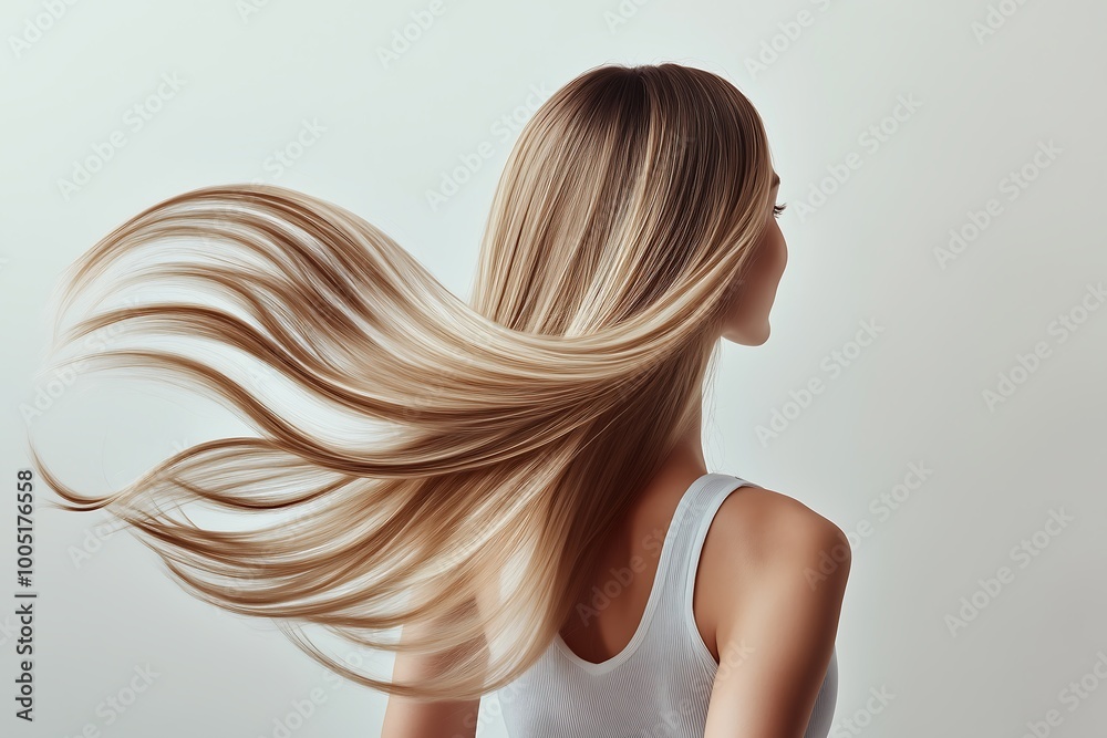 Profile of Woman with Flowing Blonde Hair Profile of Woman with Flowing Blonde Hair